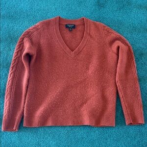 Charter Club cashmere Women's V-Neck Sweater in Rust